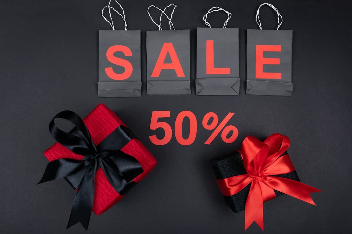Sale campaign with shopping bags and gift boxes